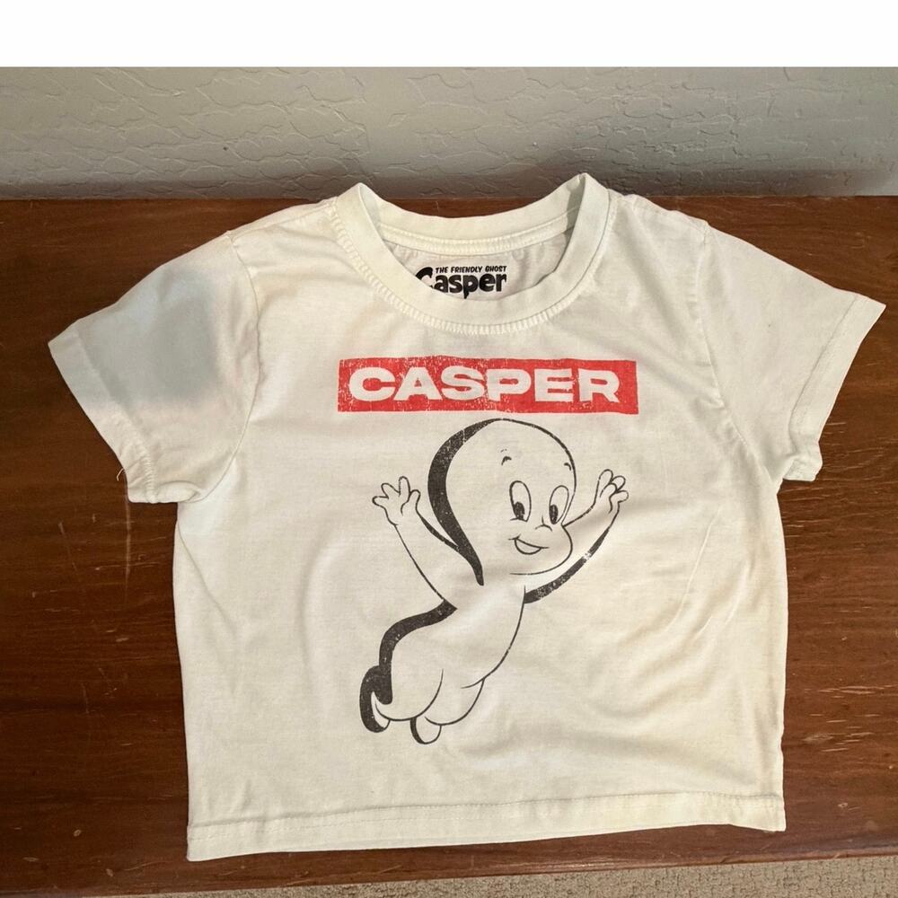 Casper the friendly ghost Graphic T Shirt Cream Short Sleeve Size S - Picture 5 of 6